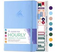 Clever Fox Agenda settimanale e mensile non datata, con fessure orarie, agenda per appuntamenti e agenda giornaliera, A5 (pervinca)
