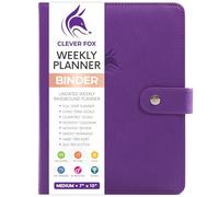 Clever Fox - Agenda settimanale senza data, con copertina (viola, formato A5 (15,8 x 20,3 cm)