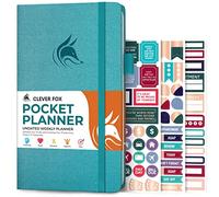 Clever Fox Agenda tascabile settimanale - Calendario mensile senza data, mini planner perfetto per borsa, 9,4 x 17 cm (acquamarina)