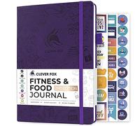 Clever Fox Diario di fitness e cibo, agenda nutrizionale e allenamento per donne e uomini, diario di dieta e esercizi in palestra, con calendari, dieta e monitoraggio dell'allenamento, senza data, A5