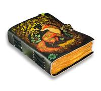 Clever Fox - Diario in pelle da uomo - Grimore Journal - 200 pagine - Rock Leather Journal per donne - rilegatura a base di latte - Cuadernos para mujer - Wicca Supplies - Quaderno per schizzi