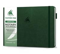 Clever Fox Diario notarile - Giornale notarile orizzontale degli atti notarili - Libro del registro notarile con copertina rigida - Forniture notarili - 378 voci di registrazione, pagine numerate, copertina rigida, 10 "x17,8 cm (verde scuro)