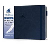 Clever Fox Diario notarile - Giornale notarile orizzontale degli atti notarili - Libro del registro notarile con copertina rigida - Forniture notarili - 378 voci di registrazione, pagine numerate, copertina rigida, 10 "x7" (blu scuro)