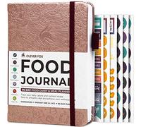 Clever Fox Food Journal - Diario alimentare giornaliero, pianificatore dei pasti per tenere traccia delle calorie e dei nutrienti, taccuino per il monitoraggio del peso, formato A5 (oro rosa)