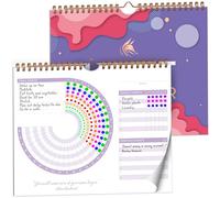 Clever Fox Habit Calendar Circle - 24 mesi Inspirational Daily Habit Tracker con pagine colorate - Diario di routine e pianificatore di obiettivi (lavanda e rosso)