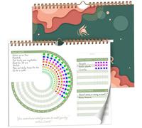 Clever Fox Habit Calendar Circle - 24 mesi Inspirational Daily Habit Tracker con pagine colorate - Diario di routine e pianificatore di obiettivi (verde scuro e rosso)