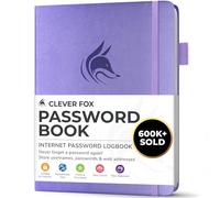 Clever Fox Libro delle password, con linguette alfabetiche, organizer per indirizzi Internet, piccola tasca per accesso al sito web, colore: lavanda