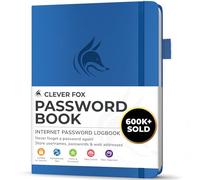 Clever Fox Libro delle password, con linguette, per indirizzi Internet e password, con linguette alfabetiche, formato piccolo, tascabile, per accesso al computer e al sito web, blu reale