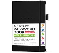 Clever Fox Libro delle password, organizer alfabetizzato per indirizzi Internet e password, per computer e siti web, diario delle password di accesso, formato medio, A5, 14,5 x 21,5 cm, copertina