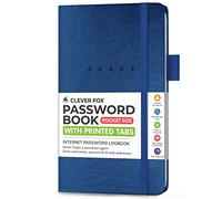 Clever Fox Password Book Pocket - Piccolo indirizzo Internet & Password Journal Organizer - Computer & Sito Web Log-in Keeper Notebook (Mystic Blue)