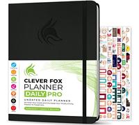 Clever Fox Planner Daily PRO - Agenda giornaliera e diario di gratitudine per aumentare la produttività, la gestione del tempo e raggiungere i tuoi obiettivi, senza data, formato A4, 21,5 x 28 cm,