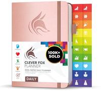 Clever Fox Planner Giornaliero 2019 - Migliore Agenda Calendario giornaliero per aumentare produttività, Felicità e raggiungere i tuoi obiettivi - Organizer Personale - A5, senza data - Oro rosa
