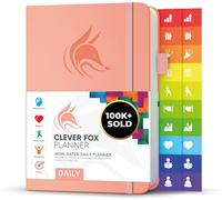 Clever Fox Planner Giornaliero 2019 - Migliore Agenda Calendario giornaliero per aumentare produttività, Felicità e raggiungere i tuoi obiettivi - Organizer Personale - A5, senza data - Rosa pesca