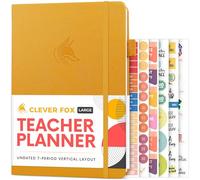 Clever Fox Planner per insegnanti, planner per l'anno scolastico con calendari e piani di lezione, libro per insegnanti, per l'organizzazione scolastica e domestica, senza data, 18 x 25 cm, copertina
