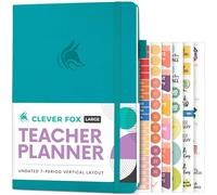 Clever Fox Planner per insegnanti, planner per l'anno scolastico con calendari e piani di lezione, libro per insegnanti, per l'organizzazione scolastica e domestica, senza data, 18 x 25 cm, copertina