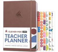 Clever Fox Planner per insegnanti, planner per l'anno scolastico con calendari e piani di lezione, libro per insegnanti per l'organizzazione di aule e scuole domestiche, senza data, 17,8 x 25,5 cm,