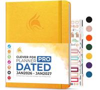 Clever Fox Planner PRO 2020 - Agenda settimanale e mensile con datazione (giallo ambra luglio 2021 - luglio 2022), A4 (21,6 x 27,9 cm)