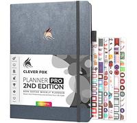 Clever Fox Planner PRO 2nd Edition - Agenda settimanale non datata per attività e gestione del tempo, organizer per la vita con lista delle cose da fare, 21,5 x 28 cm (argento nero)