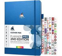 Clever Fox Planner PRO 2nd Edition - Agenda settimanale non datata per fissare obiettivi, attività e gestione del tempo - Organizzatore di vita con elenchi di cose da fare e tracker delle abitudini -