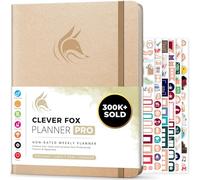 Clever Fox Planner PRO - Planner Settimanale/Mensile. Per aumento della tua produttività, Gestione del Tempo e raggiungere i tuoi obiettivi - Organizer, dura 1 anno - A4, Senza Data - Perla