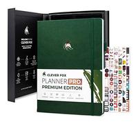 Clever Fox Planner Pro Premium Edition, lussuoso planner settimanale e mensile + organizer per pianificazione del budget per produttività e raggiungimento degli obiettivi, senza data, copertina rigida