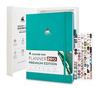 Clever Fox Planner Pro Premium - Lussuoso planner settimanale e mensile con organizer per produttività e obiettivi, senza data, A4 (Viridian)