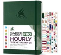 Clever Fox Planner PRO Schedule - Agenda settimanale e mensile non datata con fessure orarie, quaderno degli appuntamenti e agenda giornaliera, A4 (verde foresta)