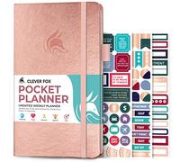 Clever Fox Pocket Weekly - Agenda mensile e calendario senza data, mini planner perfetto per borsa, 10 x 17,5 cm (oro rosa)