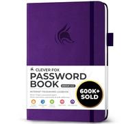 Clever Fox Rubrica con schede, indirizzi Internet e password Organizer Logbook con schede alfabetiche. Taccuino per computer e siti web (viola)