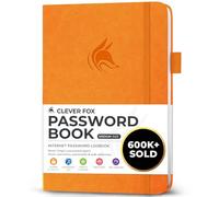 Clever Fox Rubrica con schede, indirizzi Internet e password Organizer Logbook con schede alfabetiche. Taccuino per computer e siti web (giallo)