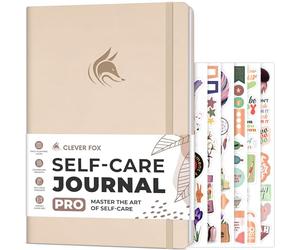 Clever Fox Self-Care Journal PRO - Taccuino per benessere e riflessione quotidiana, diario per la salute mentale, la meditazione e l'umore per donne, 17,8 x 25,4 cm (conchiglia)