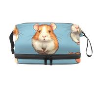 Clever Hamsters - Trousse a doppio strato per cosmetici per donne e ragazze, trousse da viaggio per trucchi, pratica borsa organizer con scomparto per pennelli, Multi, 27x15x14 cm/10.6x5.9x5.5 in,