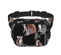 Clever Lemur - Marsupio multifunzione con stampa di lemuri, unisex, alla moda, per viaggi e sport