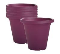 Clever Pots Plastic Plant Pot, 6x 20cm Plant Pots Outdoor Indoor, Flower Pot, Large Round Garden Planters with Drainage Holes, Lightweight & Weather Resistant, Ideal for Decking & Patios, Orchid
