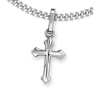 CLEVER SCHMUCK Collana a croce per ragazzo e ragazza in argento Sterling 925 con ciondolo a forma di croce, regalo per battesimo, cresima