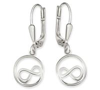 CLEVER SCHMUCK Orecchini da donna a forma di infinito, 27 mm, con cerchio moderno, in argento 925, regalo per donna in astuccio color crema