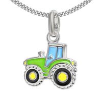 CLEVER SCHMUCK Set di ciondoli per bambini, in argento Sterling 925, 10 x 11 mm, laccati colorati, con catena, 40 cm, in custodia color crema