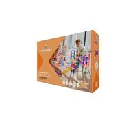 Cleverclixx Kit autostrada in colori pastello, 80 pezzi, giocattolo magnetico da corsa con auto, segnali stradali, robusto giocattolo educativo, mattoncini magnetici durevoli, per bambini dai 3 anni