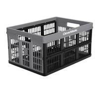 CleverMade Cassetta pieghevole per stoccaggio, 45 l, 1 confezione, pietra | Cassetta pieghevole per generi alimentari, attrezzi e attrezzi | Supporta 29,9 kg | Telaio impilabile crea ordine | Si piega