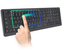 Clevetura CLVX 1 Windows | Tasti touch on e gesti Tastiera AI | Bluetooth e USB-C | Tasti silenziosi a forbice a basso profilo | RGB interattivo | Telaio in alluminio | Compatibile con Windows/Linux