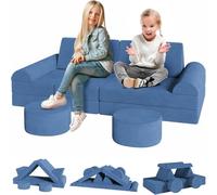 Clevich 15 Pezzi Divano Modulare per Bambini,Divano da Gioco per Bambini,Poltrona Letto Bambino,Divano Trasformabile per Bambino,Fortezza Costruibile,Mobili da Gioco Morbidi per Camera da Letto