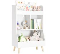 Clevich Scaffale per bambini,Libreria per bambini,Scaffale portagiochi bambini,Libreria montessoriana per bambini,Libreria bambini in MDF,2 scomparti portaoggetti e 3 scomparti aperti,Sala giochi