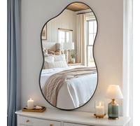 Clevich Specchio asimmetrico 66 x 116 cm, Specchio da Parete Decorativo Con Cornice InAlluminio, sottile design moderno, per Soggiorno, Ingresso, Camera da Letto, Corridoio Specchio da Appendere