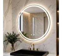Clevich Specchio Bagno con Luce LED Rotondo 80 cm, Specchio da Parete con Funzione Memoria e Antiappannamento, Vetro Temperato, 3 Colori Regolabili e Dimmerabile