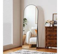 Clevich Specchio da Terra Curvo, 150 x 50 cm, Specchio da Parete con Cornice in Alluminio per Camera da Letto,Bagno,Ingresso e Corridoio, Nero