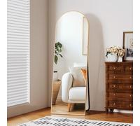 Clevich Specchio da Terra Curvo, 150 x 50 cm, Specchio da Parete con Cornice in Alluminio per Camera da Letto,Bagno,Ingresso e Corridoio, Oro