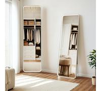 Clevich Specchio intero corpo con luci LED COB, 150 x 40 cm, telaio in alluminio, grande specchio da parete a lunghezza intera per camera da letto e spogliatoio, per stare in piedi e appendere