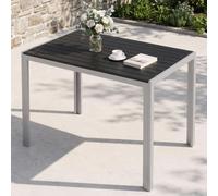 Clevich Tavolo da Giardino 110x70 cm Resistente alle Intemperie | Tavolo da Pranzo per Esterni in WPC con Telaio in Alluminio, Tavolo Rettangolare per Balcone e Terrazza - Grigio