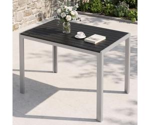 Clevich Tavolo da Giardino 110x70 cm Resistente alle Intemperie | Tavolo da Pranzo per Esterni in WPC con Telaio in Alluminio, Tavolo Rettangolare per Balcone e Terrazza - Grigio