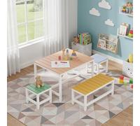 Clevich Tavolo per bambini da giardino, per bambini, in pioppo con copertura impermeabile, per bambini dai 3 anni, tavolo fai da te, adatto per giardini, terrazze e picnic